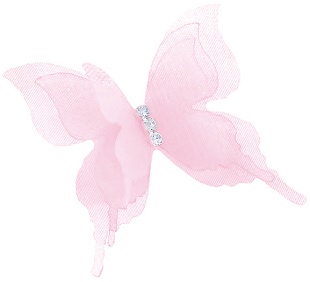 Декоративные бабочки Воздушные, трехслойные, из шифона, Розовый, 4,5*5 см, 10 шт.